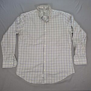 Peter Millar Nanoluxe Long Sleeve Button Down Shirt Multicolor Check Men's Large